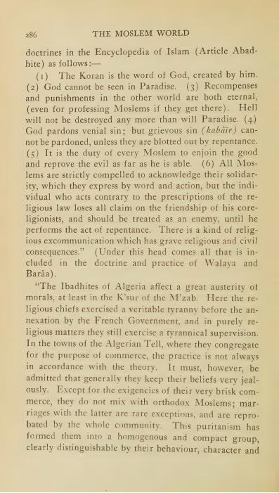 مذهب الإباضية في عُمان: عقائدهم ومصادرهم (1922) — مجلة العالم الإسلامي (ص50)